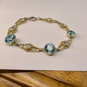 Fine Halloween jewelry Jasmine and Aladdin Hollywood blue gem gold bracelet